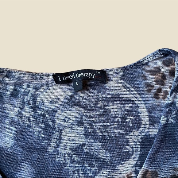 I need therapy Abstract Mesh Top - Picture 2 of 3